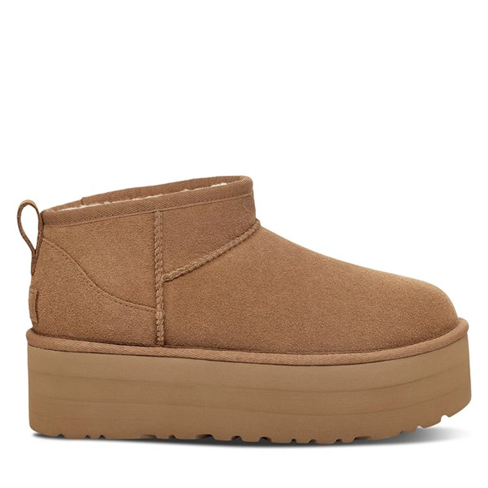 UGG Women's Classic Ultra Mini Platform Boots Black, Leather