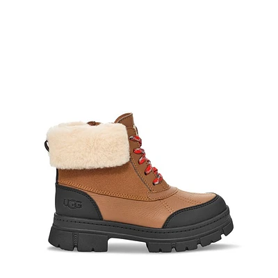 UGG Little Kid's/Big Kid's Ashton Addie Winter Waterproof Boots Beige, Largeittle Kid Leather