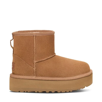 UGG Big Kids' Classic Mini Platform Boots Beige, Kid Suede