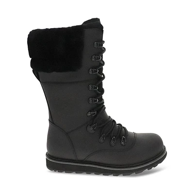Royal Canadian Women's Castlegar Tall Winter Boots in Black Leather, Size 6, Leather