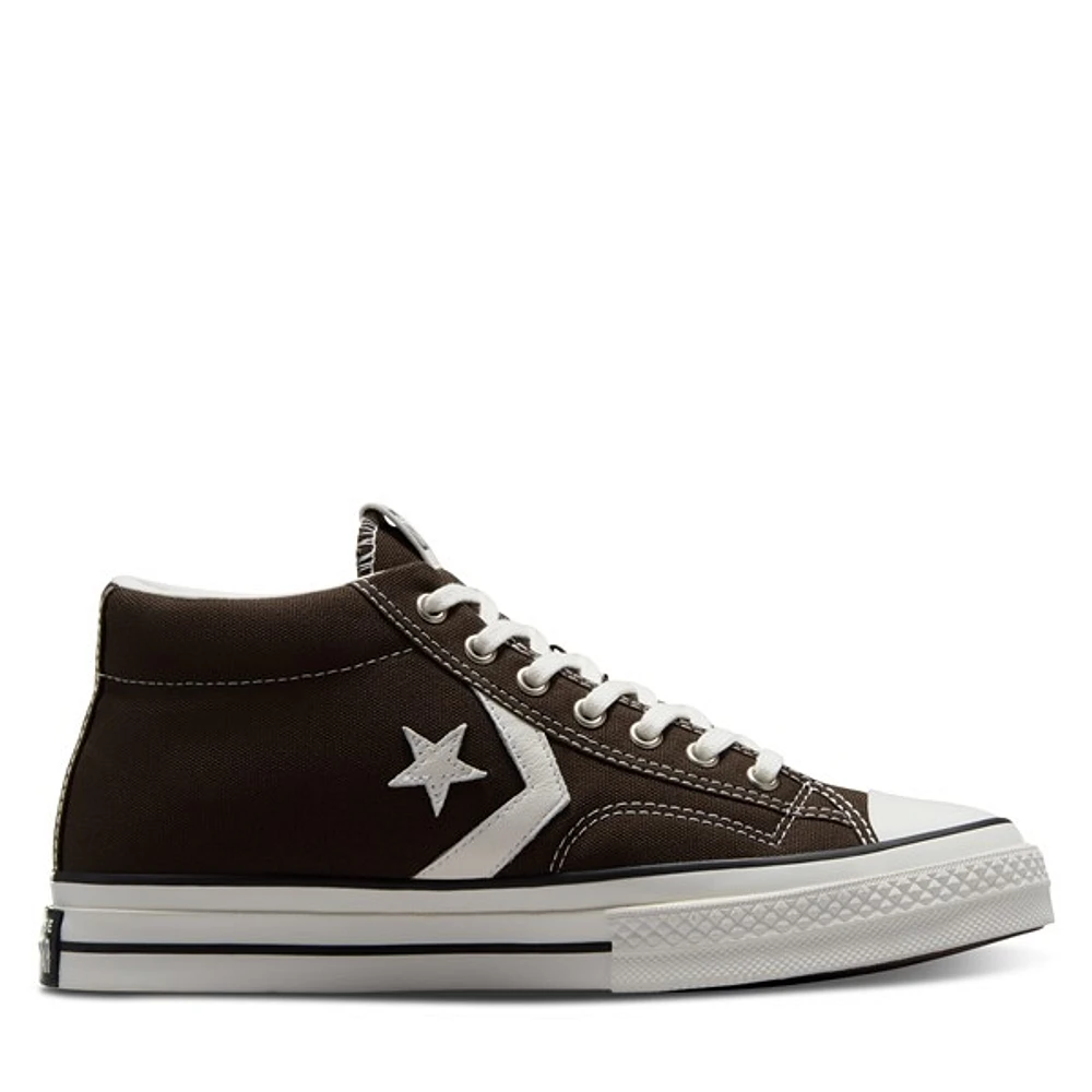 Converse Star Player 76 Mid Sneakers in Brown/White, Size Womens 5 / Mens 3.5, Leather
