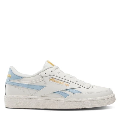 Reebok Women's Club C Revenge Sneakers in Chalk/Blue in White Os Div., Size 6, Suede