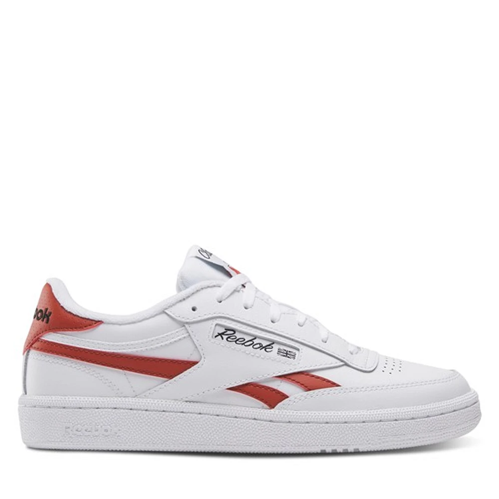 Reebok Women's Club C Revenge Sneakers in White/Red in White Misc, Size 6, Suede
