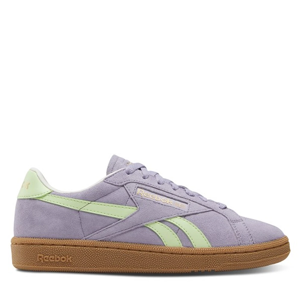 Reebok Women's Club C Grounds UK Sneakers in Purple/Green, Size 6, Leather
