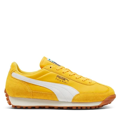 Puma Women's Easy Rider Vintage Sneakers in Yellow/White in Jaune Misc, Size 6, Leather
