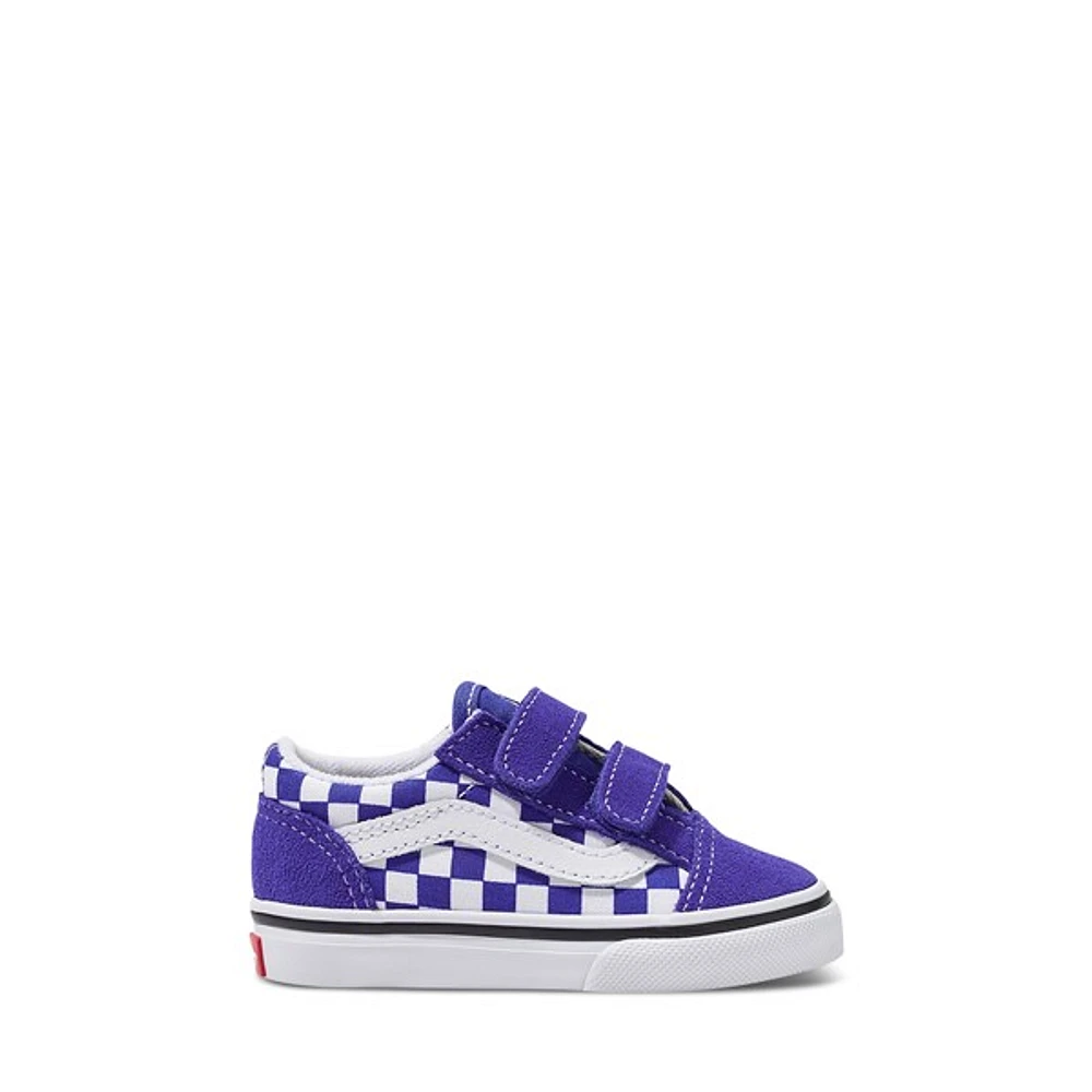 Vans Toddler's Old Skool V Checkerboard Sneakers in Blue/White, Size Toddler 4, Canvas
