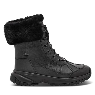UGG Women's Yose Fluff Winter Waterproof Boots Black, Leather