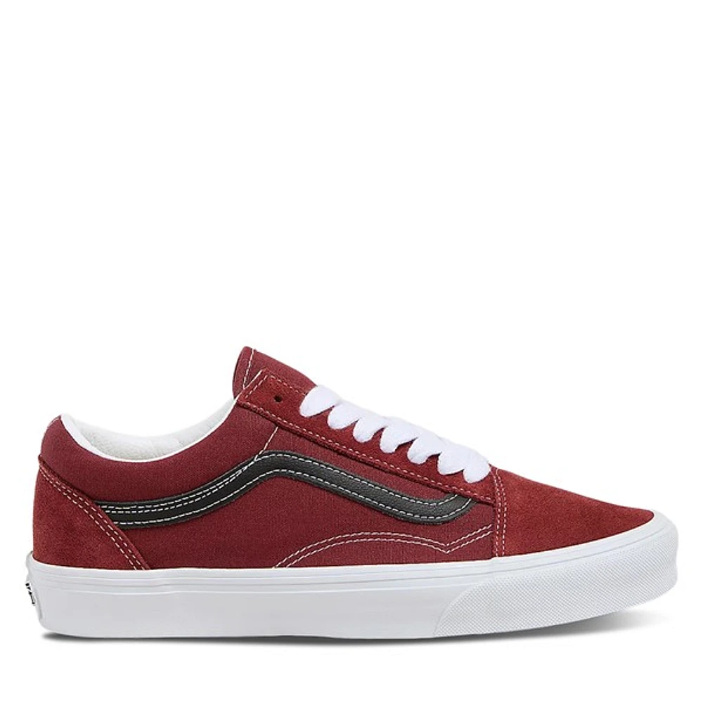 Vans Men's Fat Lace-Up Old Skool Sneakers in Burgundy/White in Rouge Misc, Size 8, Canvas