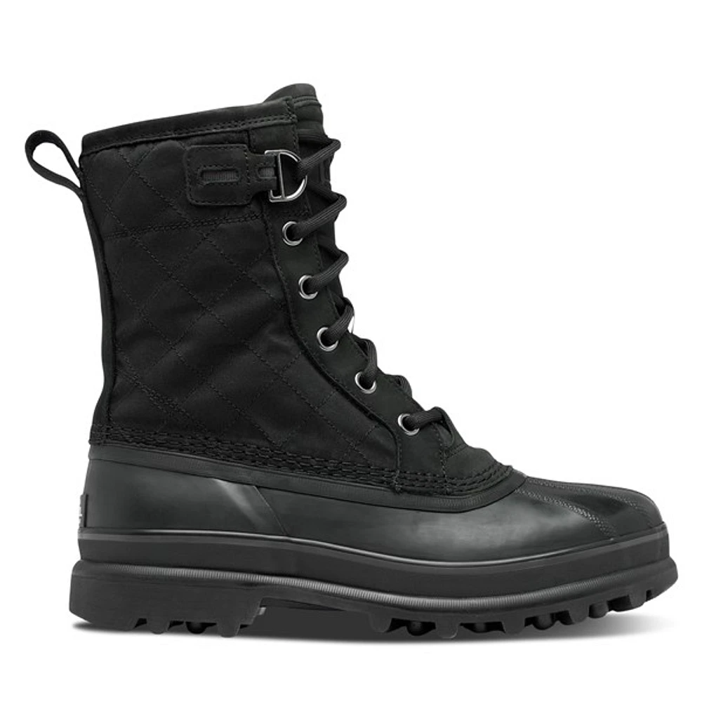 Sorel Men's Caribou Royal Waterproof Lace-Up Boots Black, Canvas
