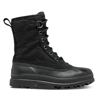 Sorel Men's Caribou Royal Waterproof Lace-Up Boots Black, Canvas
