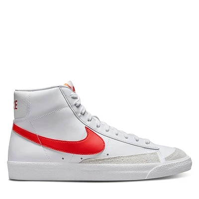Nike Men's Blazer Mid 77 Vintage Sneakers in Picante Red / White, Size 8.5, Leather