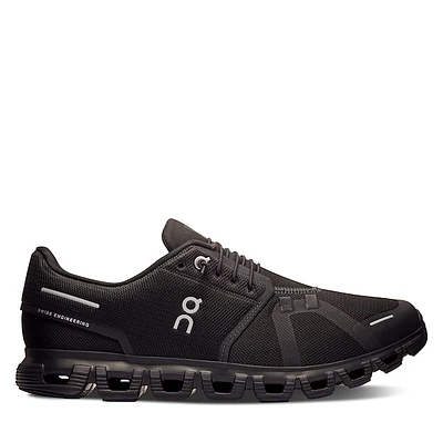 On Men's Cloud 6 Athletic Sneakers in Black, Size 9, Polyester