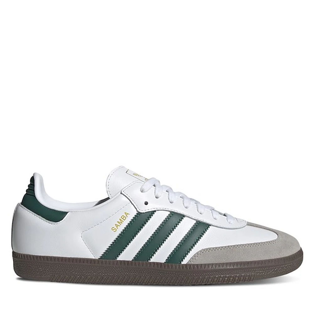 adidas Men's Samba OG Sneakers White/Dark Green, Leather