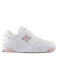 New Balance Women's BB550 Sneakers White/Pink White Misc, Leather