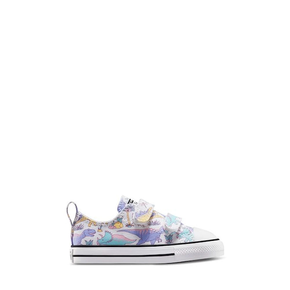 Converse Toddler's Chuck Taylor All Star Dinosaur Easy On Sneakers in White, Size Toddler 5, Canvas