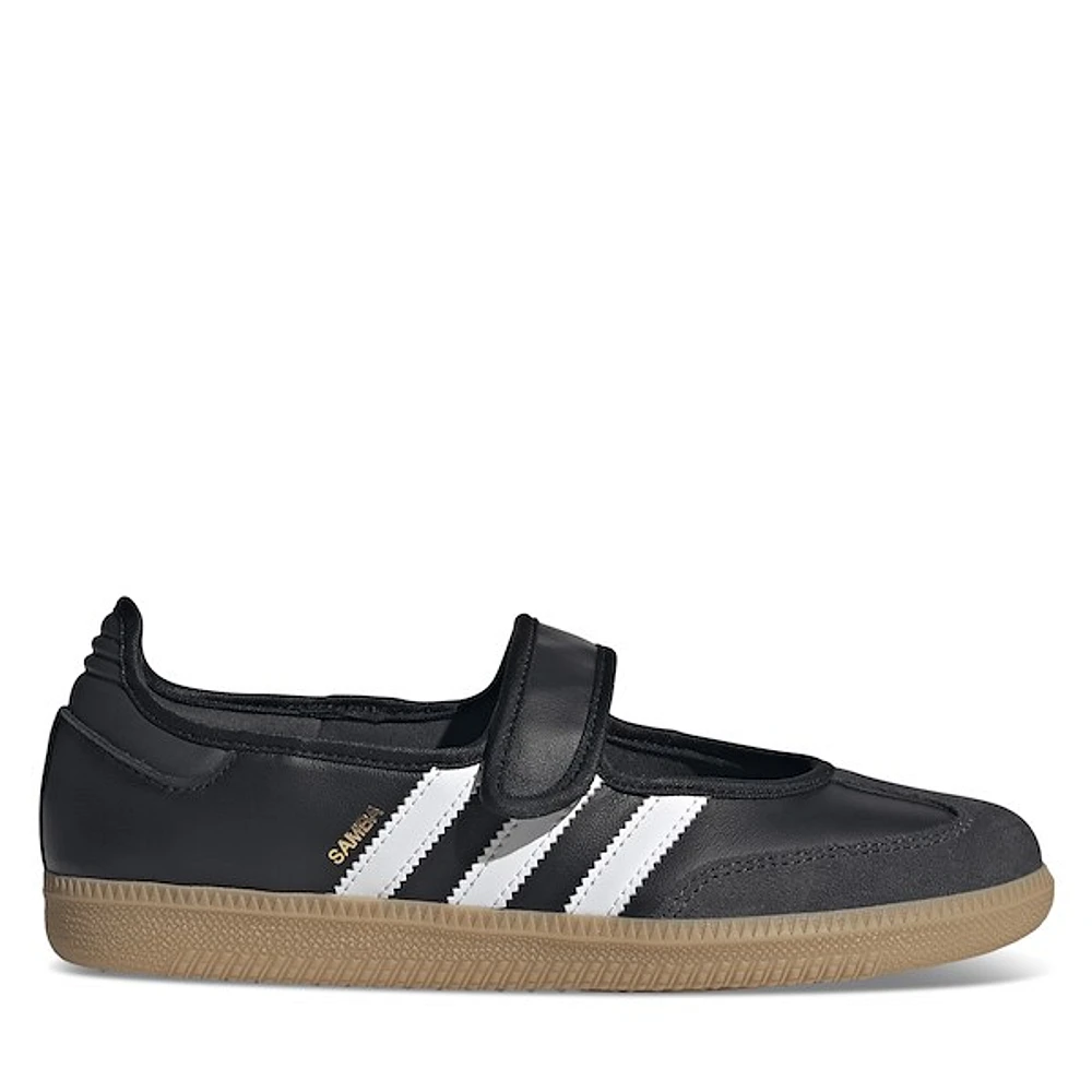 adidas Women's Samba Mary-Jane Sneakers in Black White, Size 8, Leather