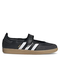 adidas Women's Samba Mary-Jane Sneakers in Black White, Size 8, Leather
