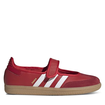 adidas Women's Samba Mary-Jane Sneakers in Red/White in Rouge Misc, Size 8, Leather