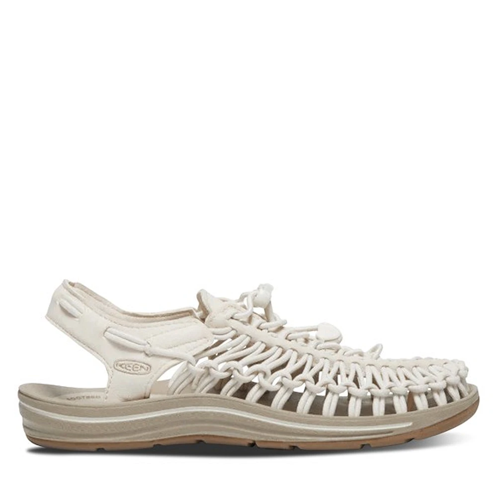 KEEN Women's Uneek Sandals in White/Beige in White Os, Size 8, Rubber