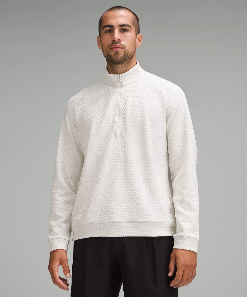 Textured Double-Knit Cotton Half Zip | Men's Hoodies & Sweatshirts