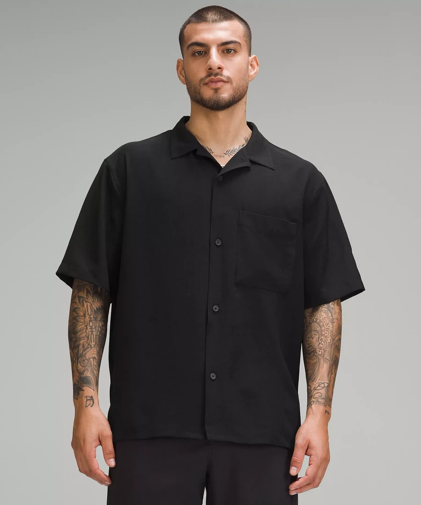 Lightweight Camp Collar Button-Up Shirt *Pocket | Men's Short Sleeve Shirts & Tee's