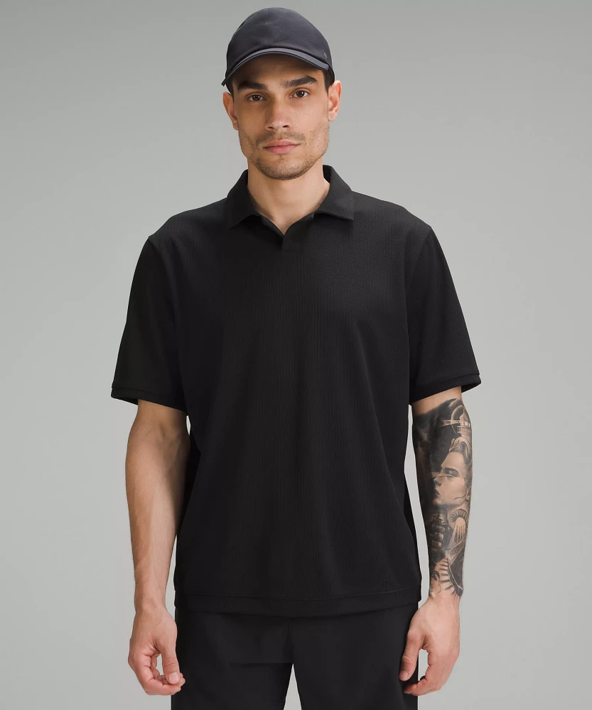 Textured Mesh Short-Sleeve Polo Shirt | Men's Shirts