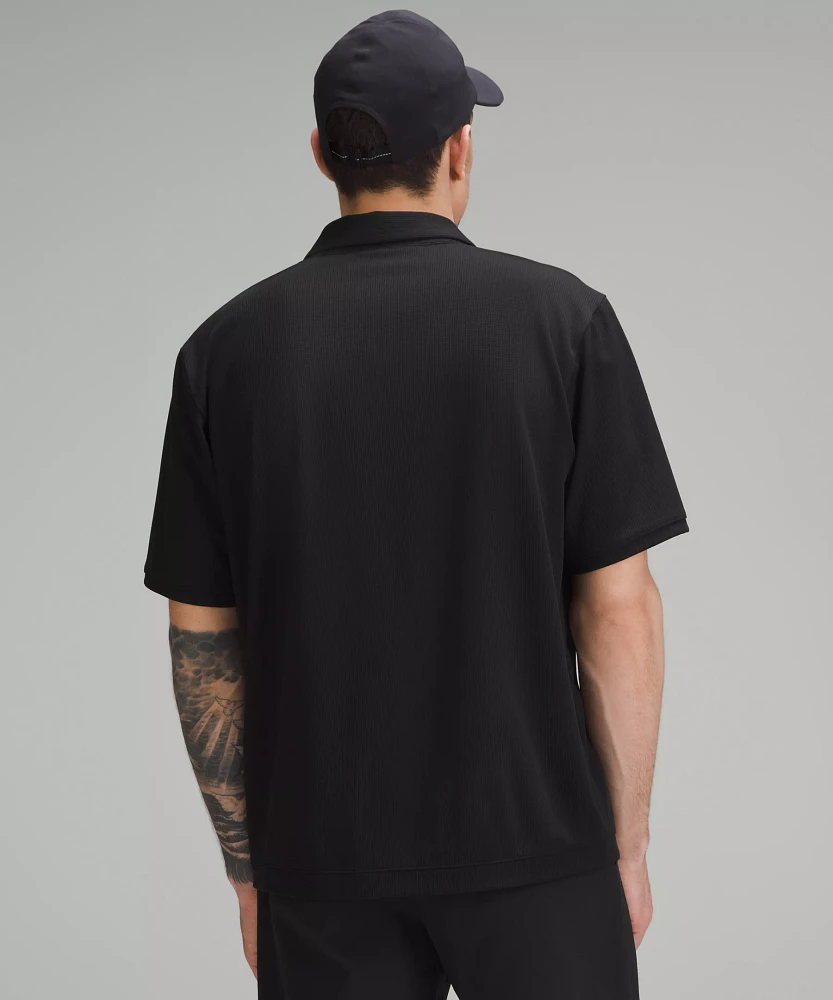 Textured Mesh Short-Sleeve Polo Shirt | Men's Shirts