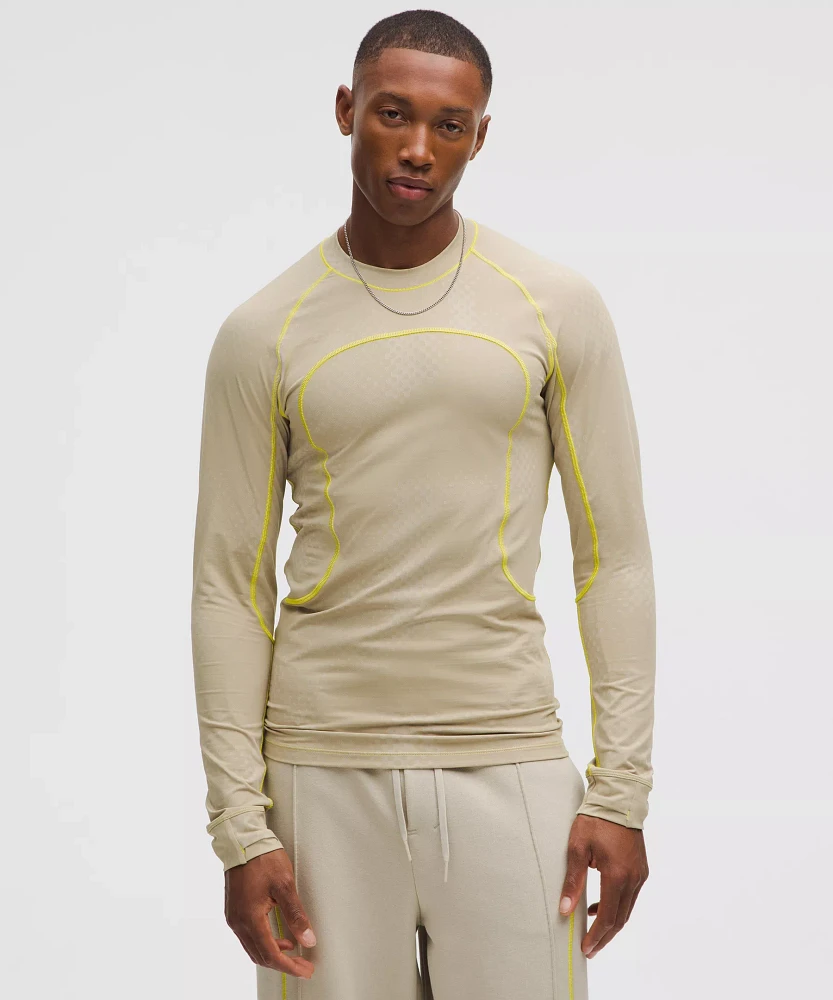 Men's Jacquard Tight-Fit Long-Sleeve Shirt *SLNSH Collection | Long Sleeve Shirts