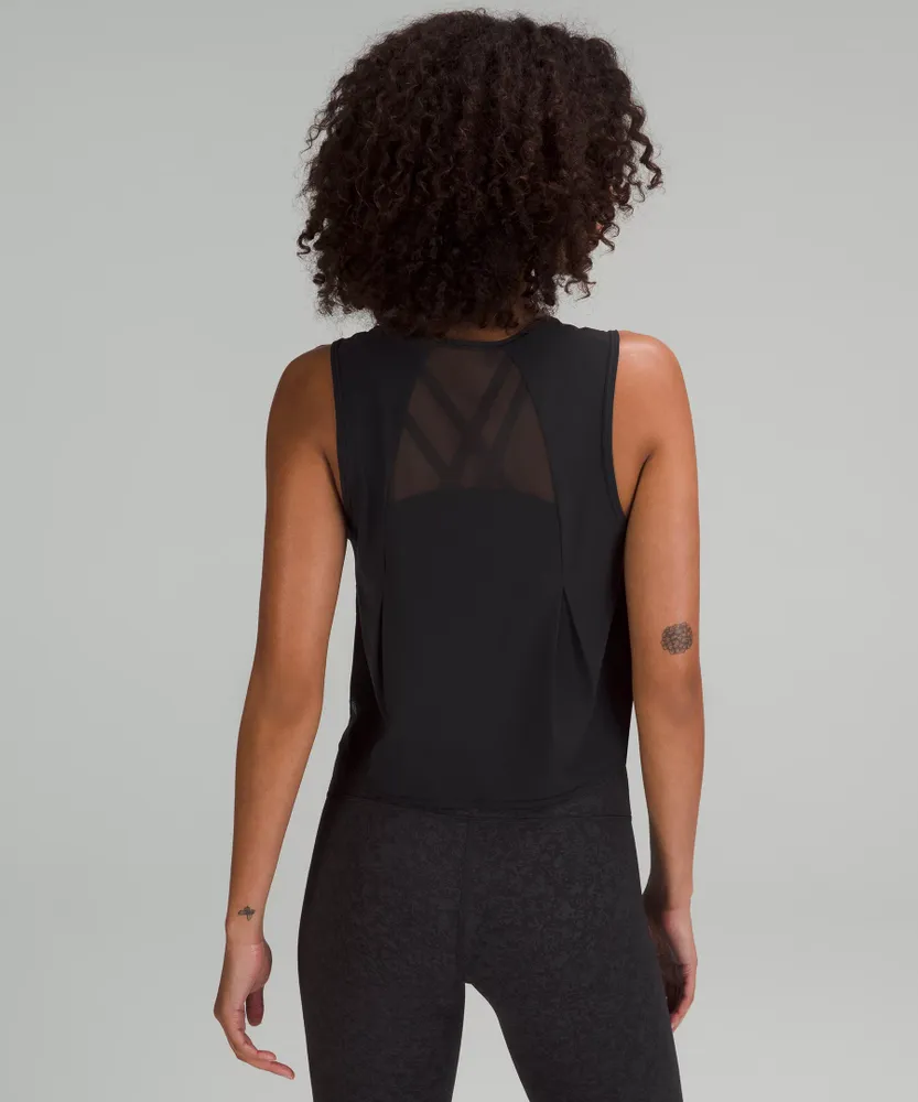 Sculpt Cropped Tank Top *Pleated | Women's Sleeveless & Tops