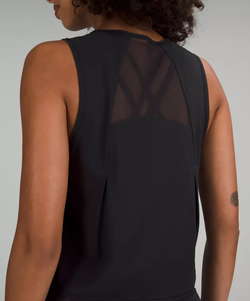 Sculpt Cropped Tank Top *Pleated | Women's Sleeveless & Tops