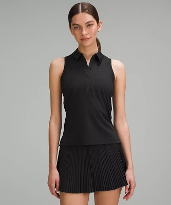 Quick-Dry Sleeveless Polo Shirt *Straight Hem | Women's Shirts