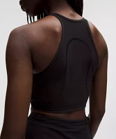Mesh Cross-Front Cropped Tank Top B/C Cup *SLNSH Collection | Women's Sleeveless & Tops