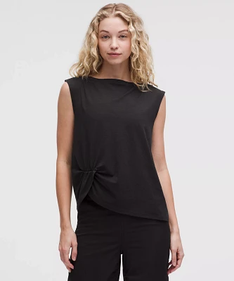 Cotton-Blend Twist-Front Tank Top | Women's Sleeveless & Tops