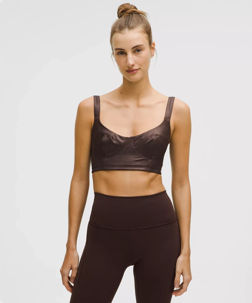 Everlux Longline Workout Bra Light Support, A/B Cup *Matte Foil | Women's Bras