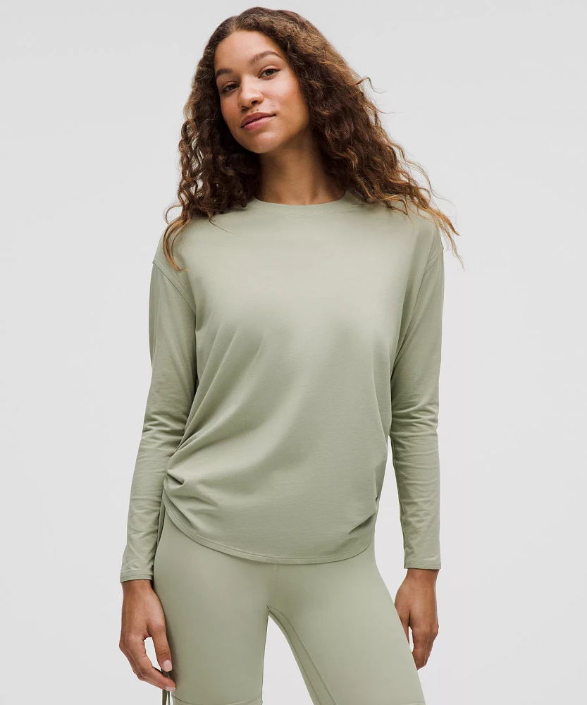 Pima Cotton Side-Cinch Long-Sleeve Shirt | Women's Long Sleeve Shirts