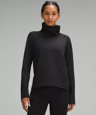 Waffle-Knit Funnel-Neck Long-Sleeve Shirt | Women's Long Sleeve Shirts