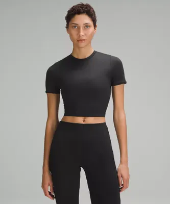 Wundermost Ultra-Soft Nulu Crewneck Cropped T-Shirt | Women's Short Sleeve Shirts & Tee's