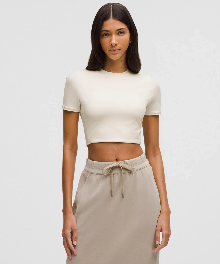 Wundermost Ultra-Soft Nulu Crewneck Cropped T-Shirt | Women's Short Sleeve Shirts & Tee's