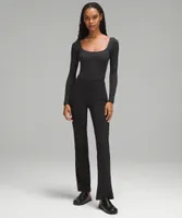 Wundermost Ultra-Soft Nulu Square-Neck Long-Sleeve Bodysuit | Women's Bodysuits