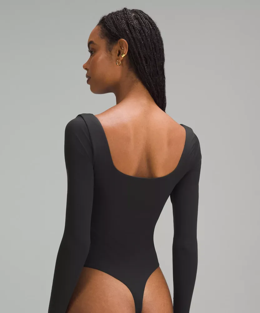 Wundermost Ultra-Soft Nulu Square-Neck Long-Sleeve Bodysuit | Women's Bodysuits
