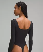 Wundermost Ultra-Soft Nulu Square-Neck Long-Sleeve Bodysuit | Women's Bodysuits