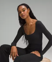 Wundermost Ultra-Soft Nulu Square-Neck Long-Sleeve Bodysuit | Women's Bodysuits