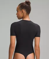Wundermost Ultra-Soft Nulu Short-Sleeve Crew Thong Bodysuit | Women's Short Sleeve Shirts & Tee's