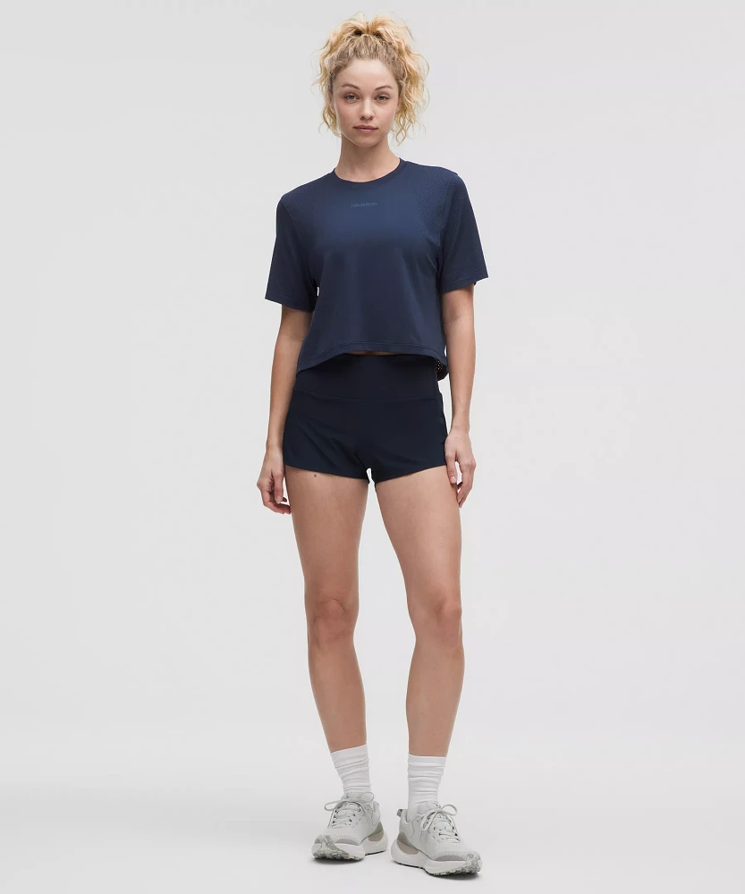 Swiftly High-Low Cropped Short-Sleeve Shirt | Women's Short Sleeve Shirts & Tee's