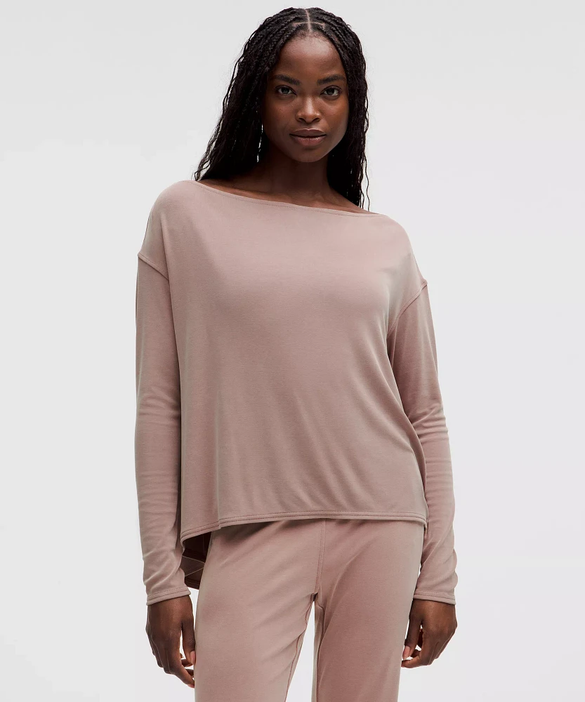Drapey Softstreme Off-The-Shoulder Long-Sleeve Shirt | Women's Long Sleeve Shirts