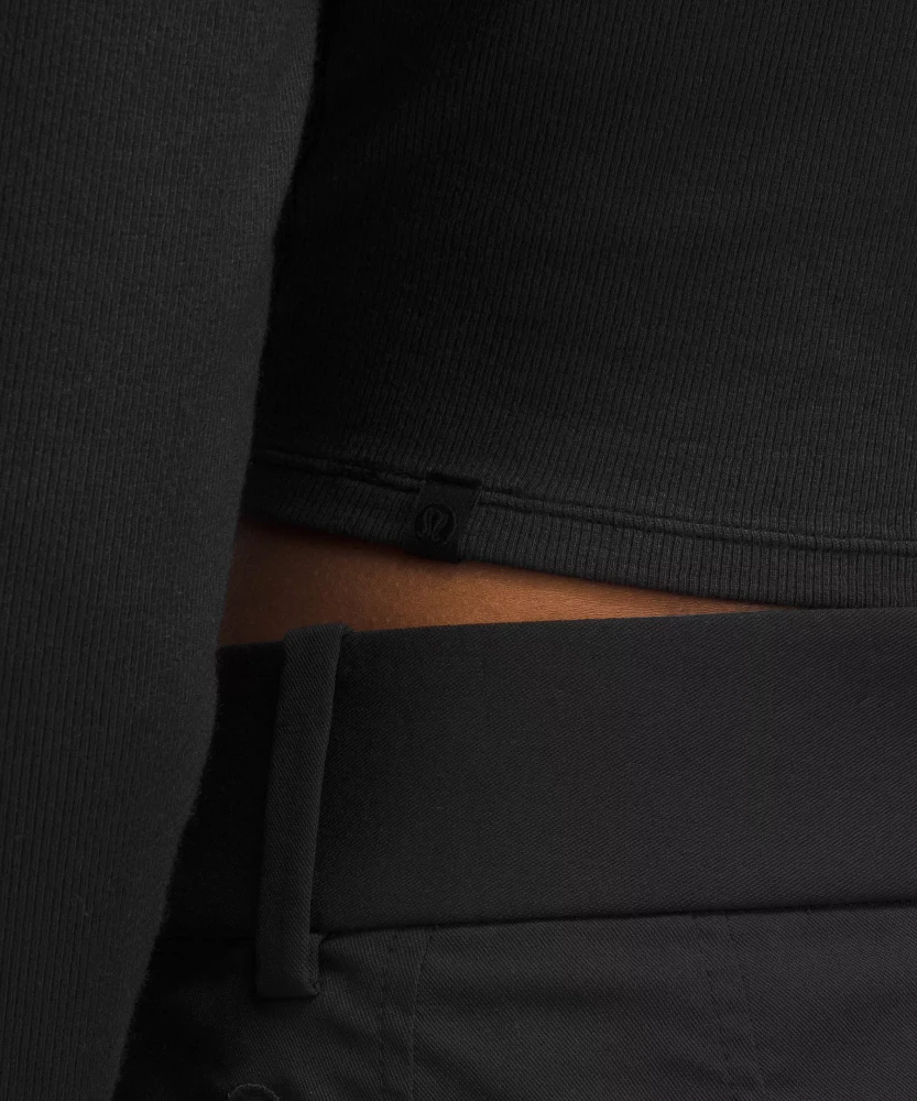 Hold Tight Straight-Hem Cropped Long-Sleeve Shirt | Women's Long Sleeve Shirts
