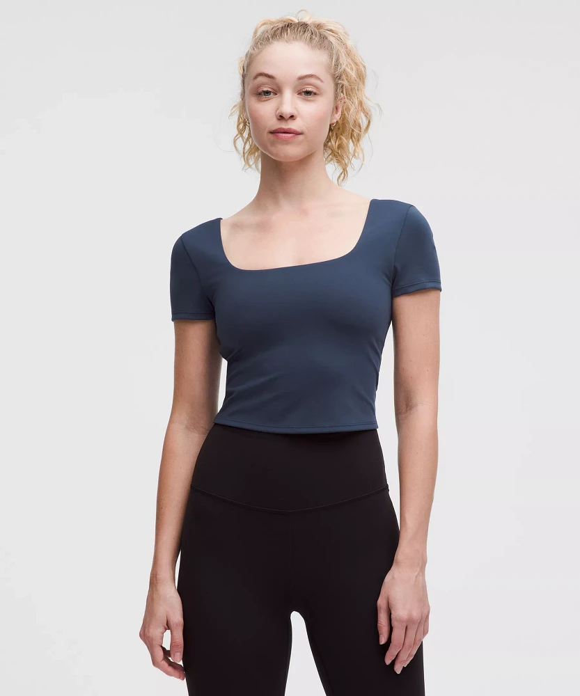Wunder Under SmoothCover Square-Neck T-Shirt | Women's Short Sleeve Shirts & Tee's