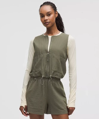 Grid-Texture Hiking Cargo Vest | Women's Coats & Jackets