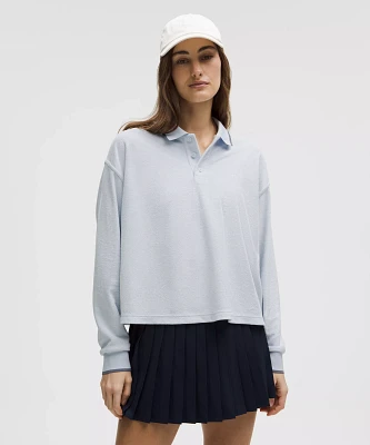 Cotton Terry Relaxed-Fit Polo Shirt | Women's Shirts