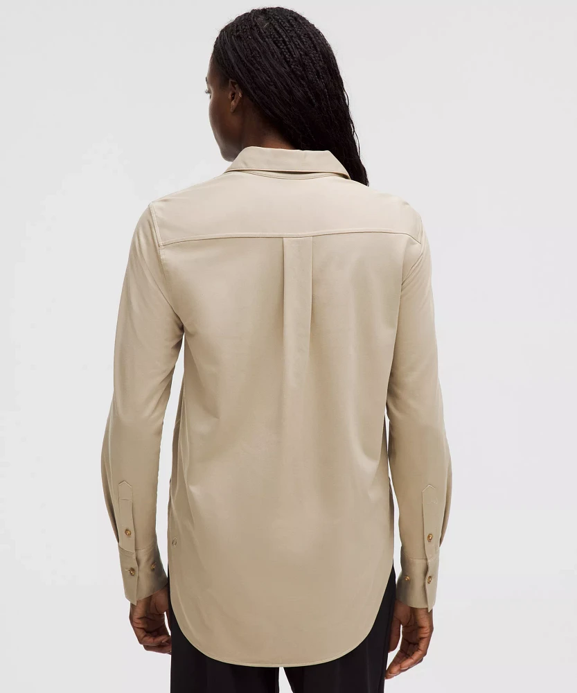 Knit Relaxed-Fit Overshirt | Women's Long Sleeve Shirts
